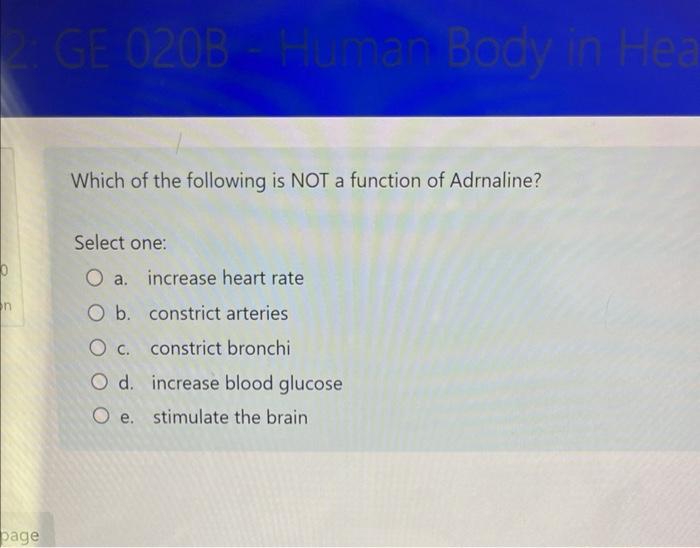 Solved Which of the following is NOT a function of