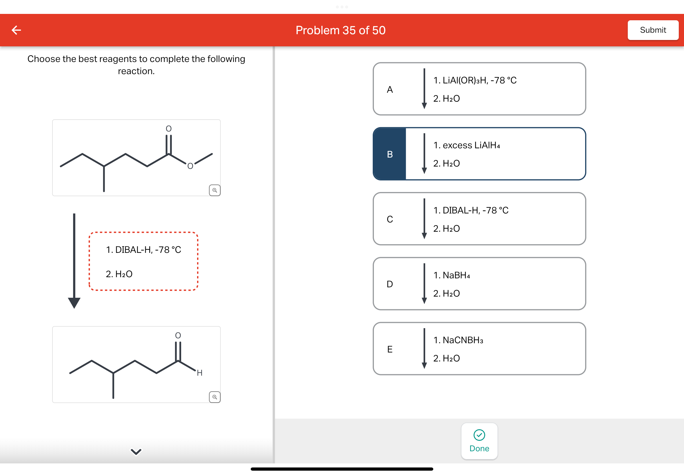 Solved Choose The Best Reagents To Complete The