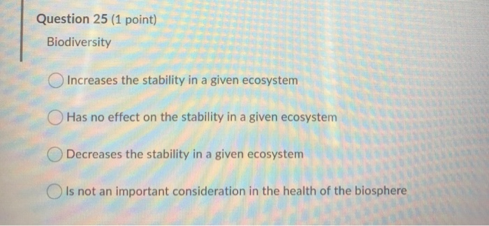 Solved Question 21 (1 point) Which of the following | Chegg.com