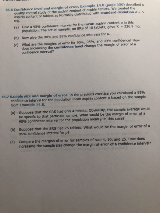 Confidence Level Error Example Solved 15.6 Confidence level and margin of error. Example | Chegg.com