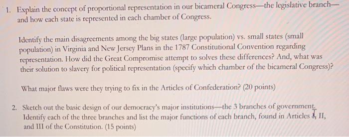 solved the issue of representation created a bicameral congress