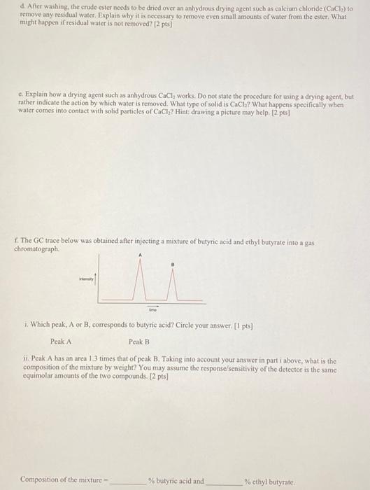 Solved Ethyl butyrate a component of artificial pineapple