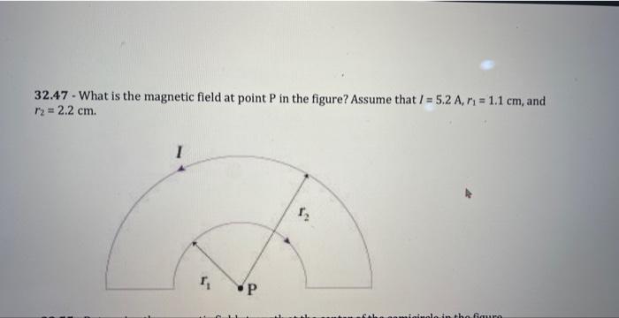 Solved 32.47 - What is the magnetic field at point P in the | Chegg.com