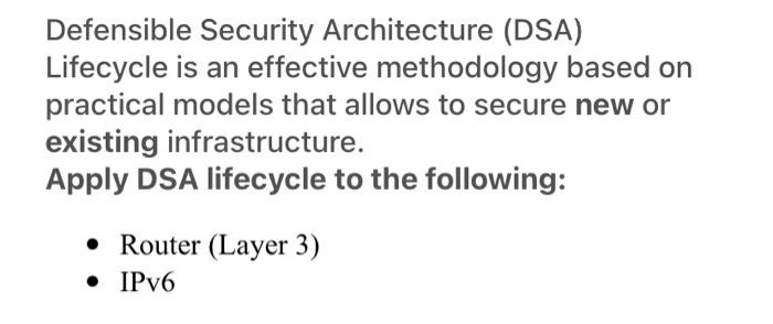 Defensible Security Architecture (DSA)
Lifecycle is an effective methodology based on practical models that allows to secure 