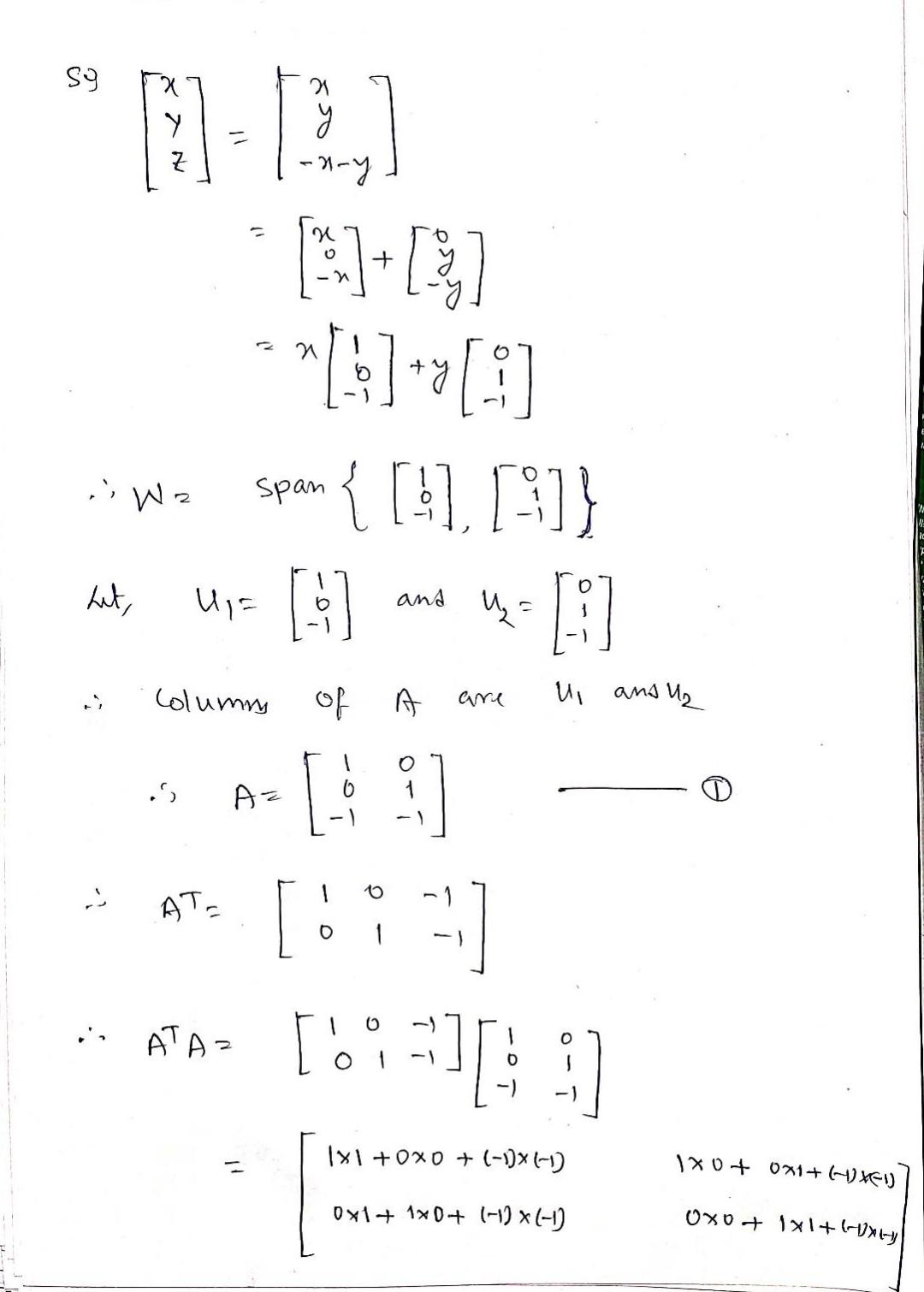 Solved 2 Find the projection matrix of the orthogonal | Chegg.com