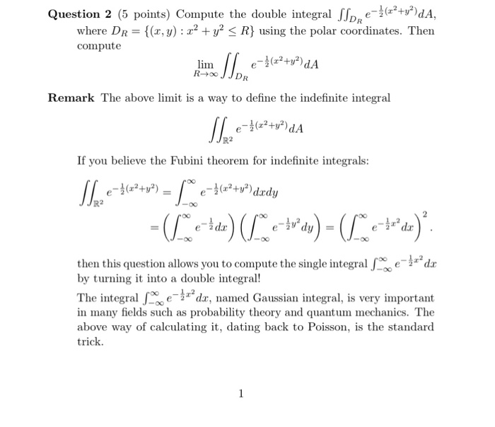 Solved Question 2 5 Points Compute The Double Integral Chegg Com