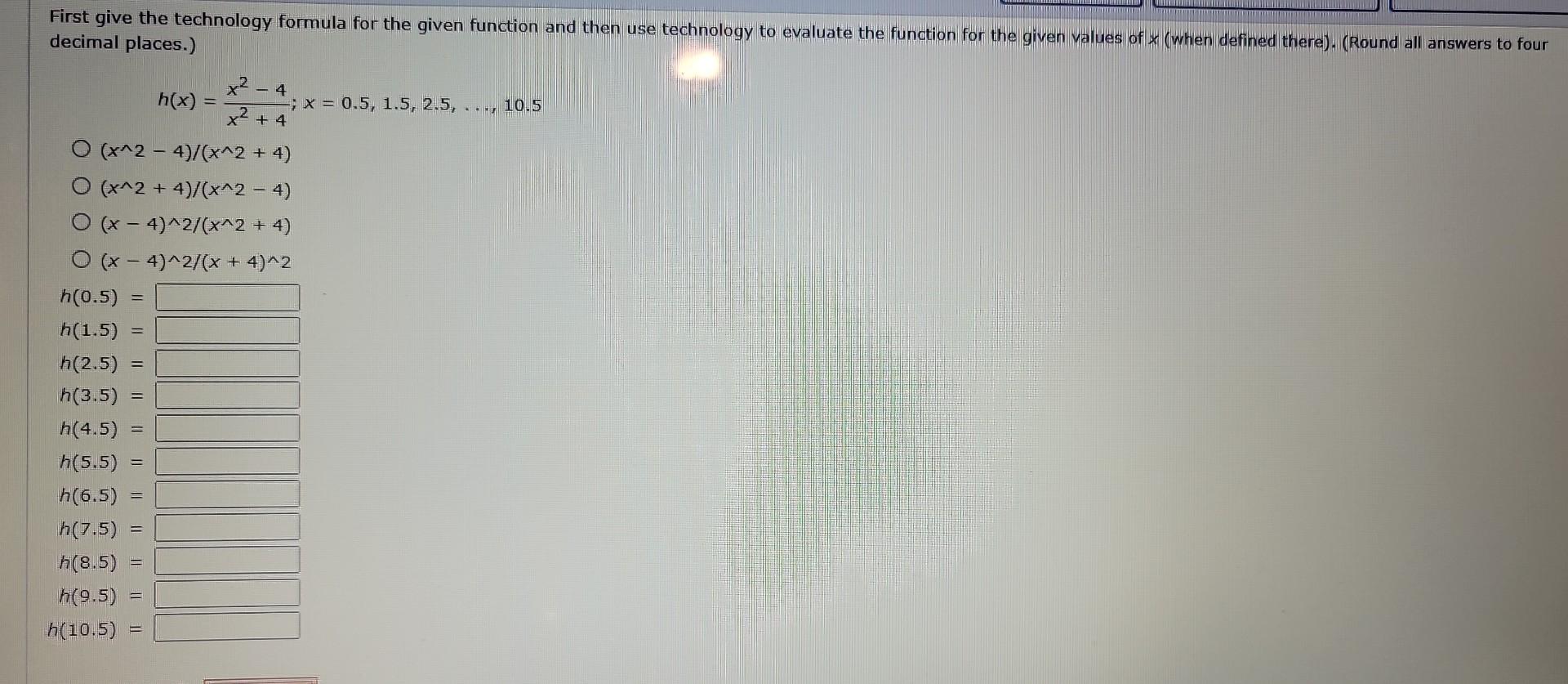 Technology Function Formula Solved First give the technology formula for the given | Chegg.com