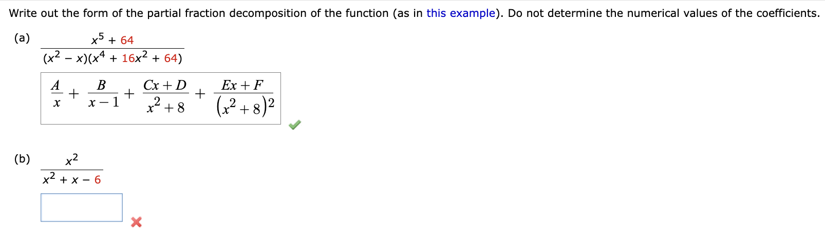 Solved Please solve Part B. ﻿Write out the form of the | Chegg.com