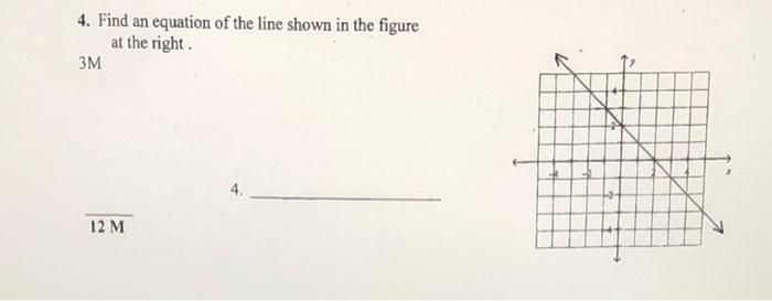 Solved 4. Find an equation of the line shown in the figure | Chegg.com