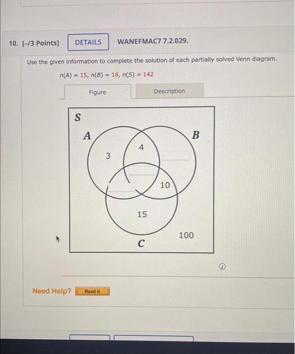 Solved Use The Given Information To Complete The Solution Of | Chegg.com