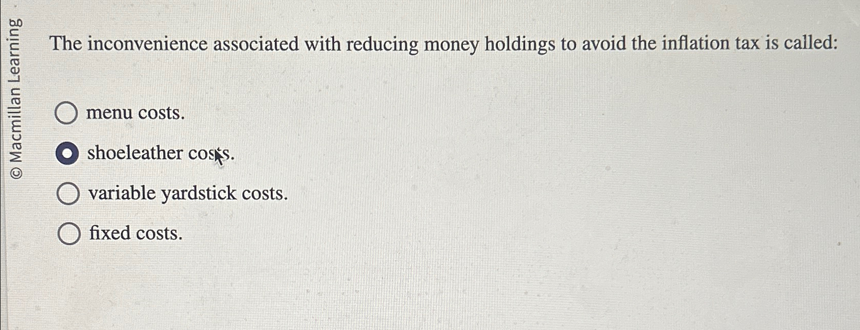 Solved The inconvenience associated with reducing money