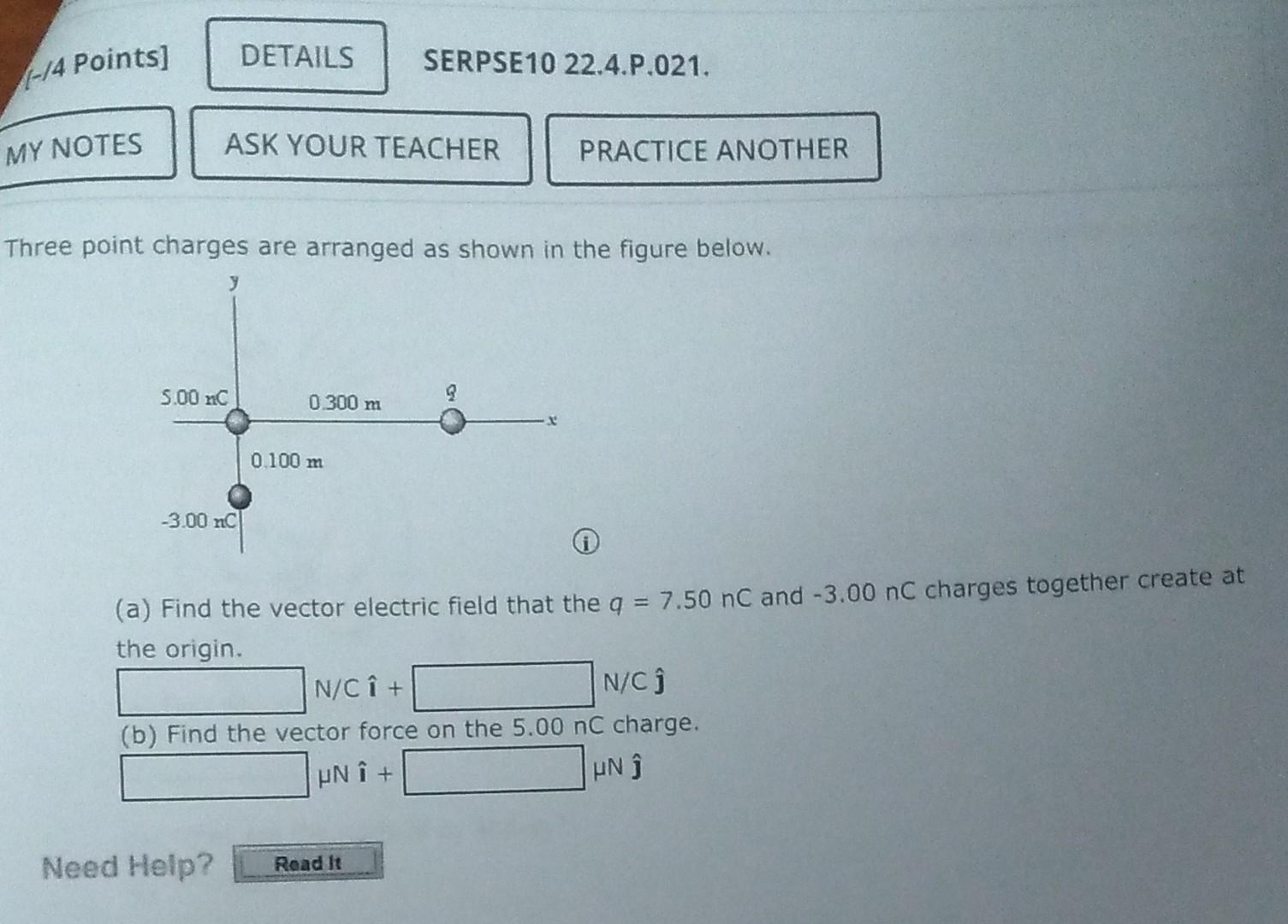 Solved Three point charges are arranged as shown in the | Chegg.com