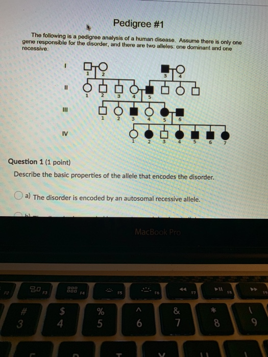 Solved Pedigree #1 The following is a pedigree analysis of a | Chegg.com