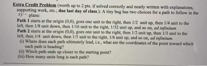Solved Extra Credit Problem (worth up to 2 pts. if solved | Chegg.com