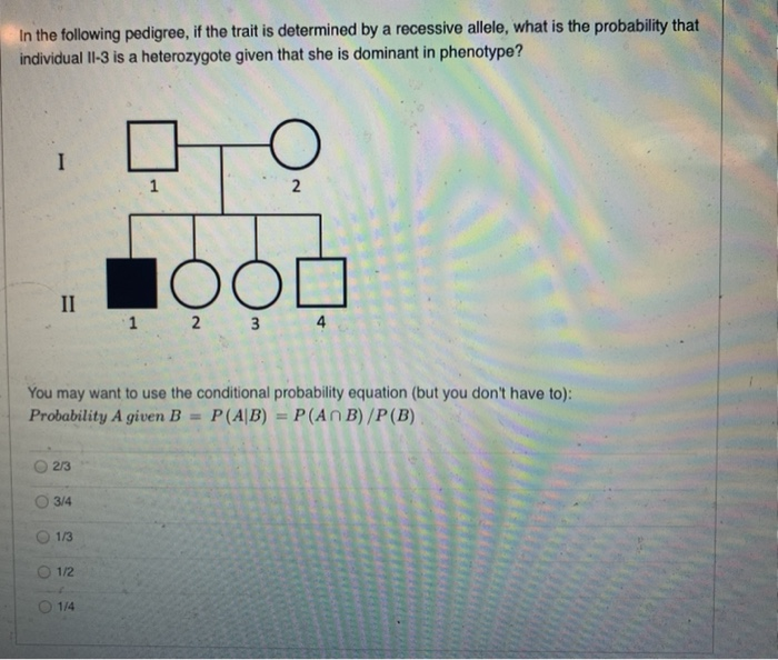 Solved In the following pedigree, if the trait is determined | Chegg.com