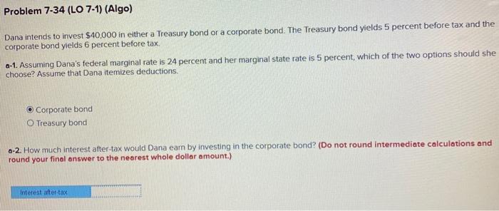 Solved Problem 7-34 (LO 7-1) (Algo) Dana intends to invest | Chegg.com