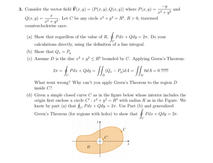 Solved Y 3 Consider The Vector Field F X Y P X Y Chegg Com