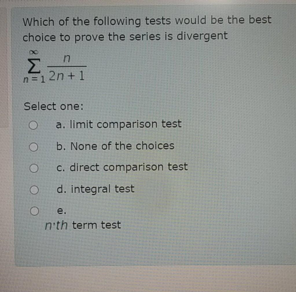 Solved Which of the following tests would be the best choice | Chegg.com