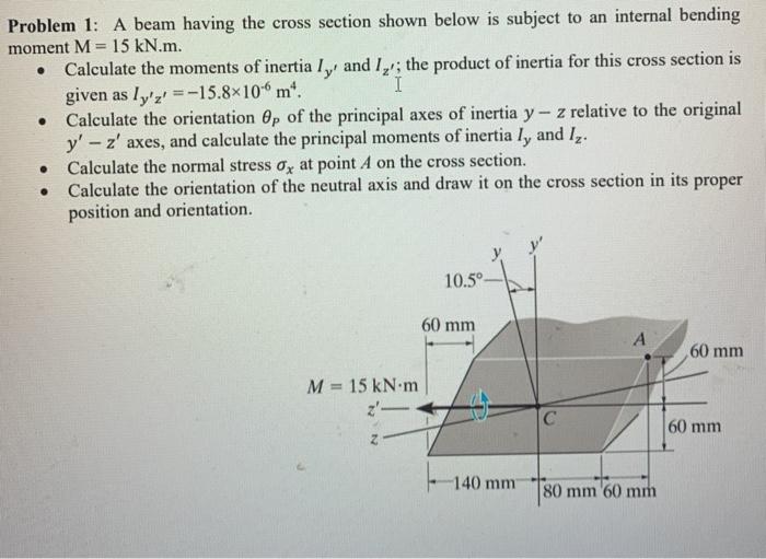 Problem 1: A beam having the cross section shown | Chegg.com