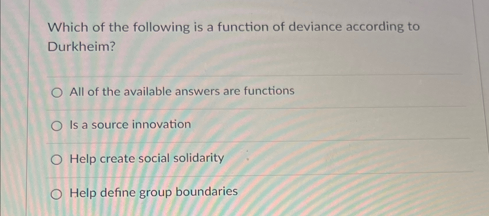 Solved Which Of The Following Is A Function Of Deviance | Chegg.com