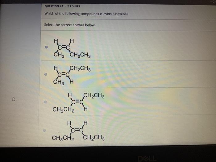 Solved QUESTION 42 - 2 POINTS Which of the following | Chegg.com
