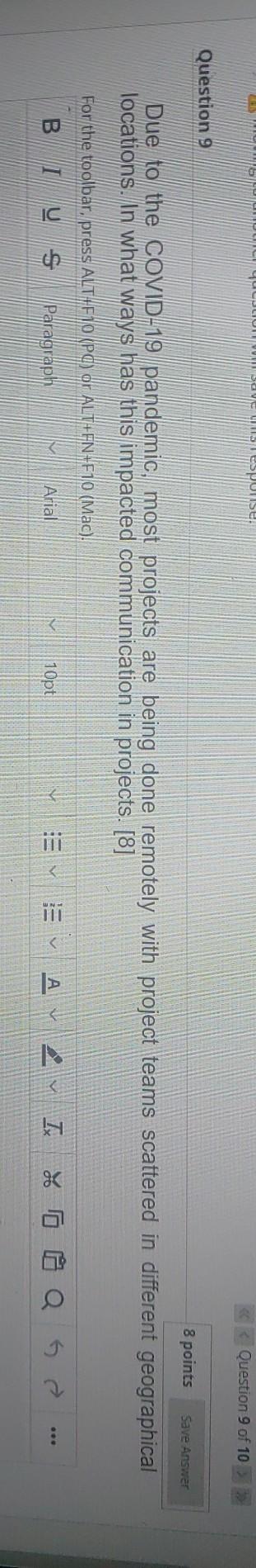 Solved Question 9 of 10 Question 9 8 points Save Answer Due | Chegg.com