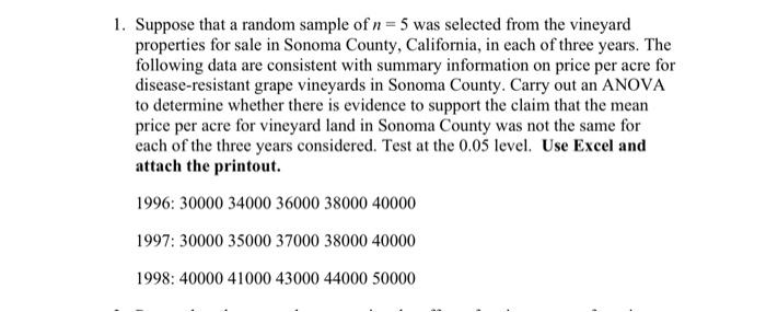 Solved 1. Suppose that a random sample of n = 5 was selected | Chegg.com