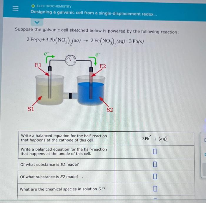 Solved Suppose the galvanic cell sketched below is powered | Chegg.com