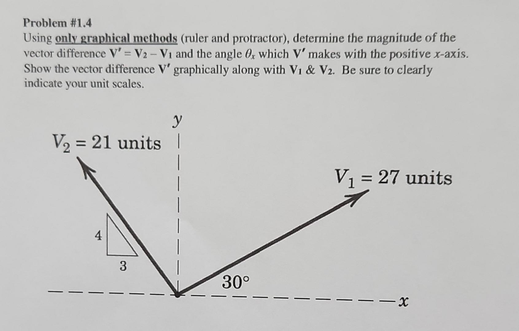 Adding Two Vector Graphical Methods Ruler And Protractor Problem \#1.4 Using only graphical methods (ruler and | Chegg.com