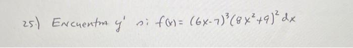 \( f(x)=(6 x-7)^{3}\left(8 x^{2}+9\right)^{2} d x \)