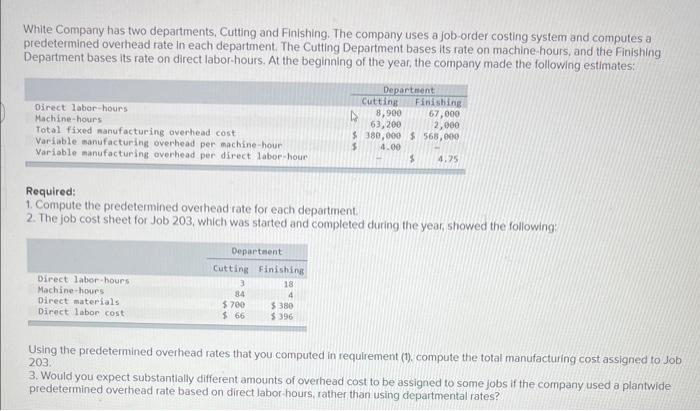 solved-white-company-has-two-departments-cutting-and-chegg