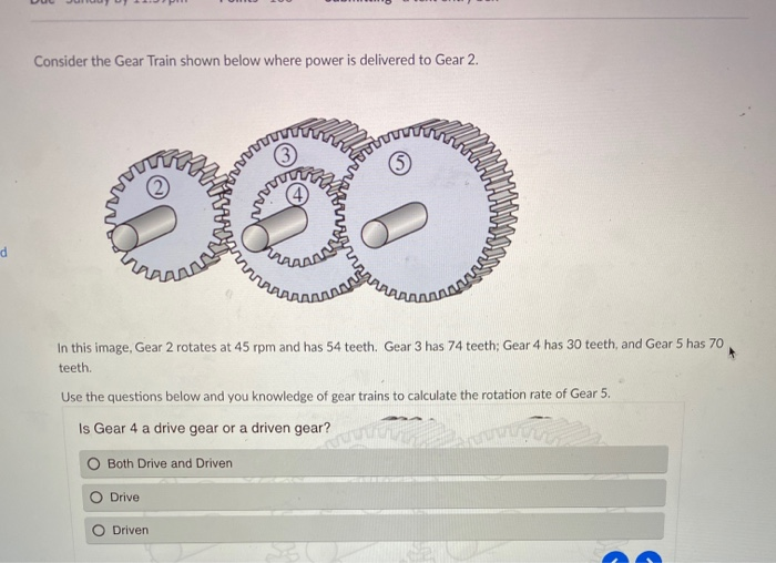 Solved Consider the Gear Train shown below where power is | Chegg.com