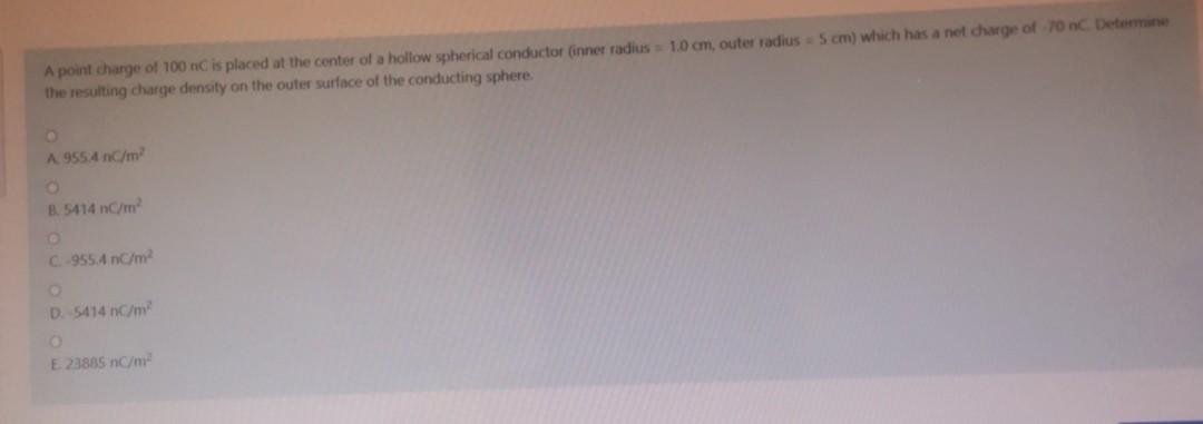 Solved A point charge of 100 nC is placed at the center of a | Chegg.com
