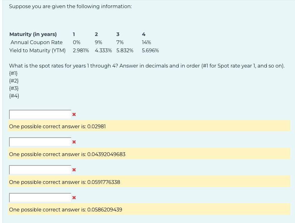 Solved Suppose you are given the following information: 4 | Chegg.com