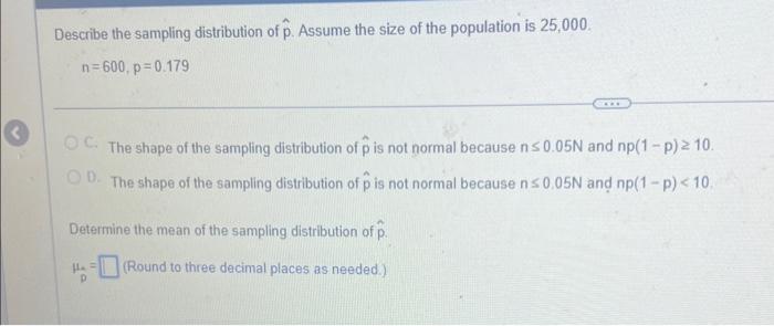 Solved Describe the sampling distribution of p^. Assume the | Chegg.com