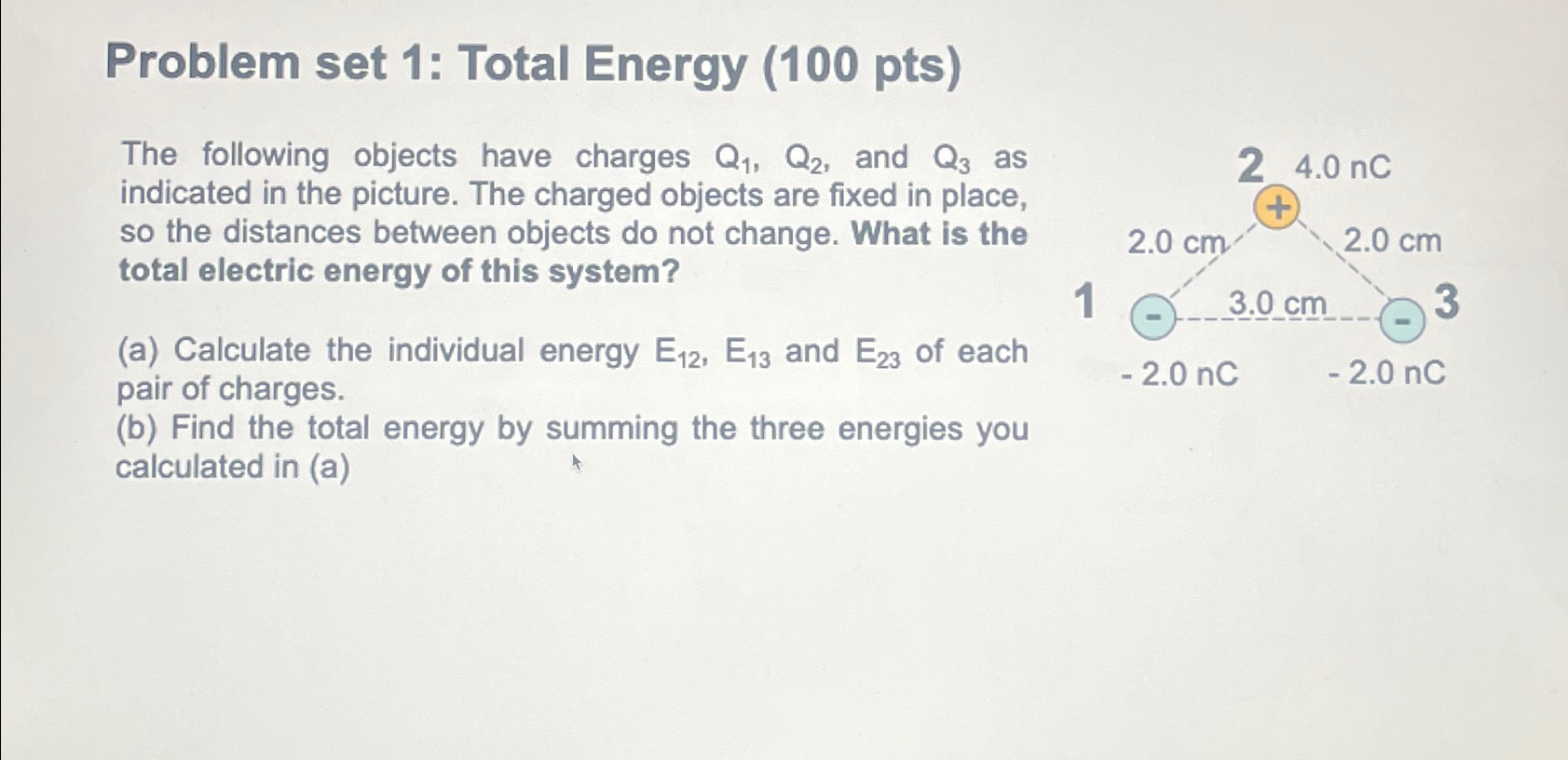 Solved Problem set 1: Total Energy (100 ﻿pts)The following | Chegg.com
