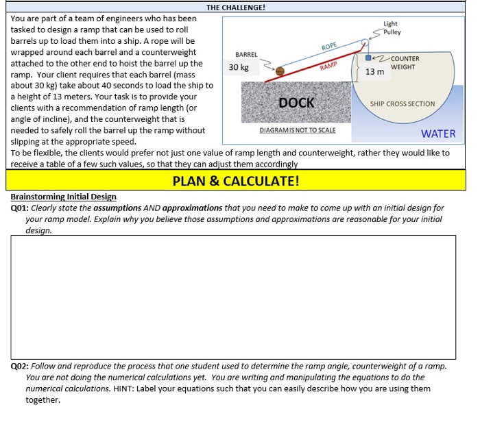 Rope Ramp Solved ROPE RAMP 13 m WEIGHT THE CHALLENGE! You are part of | Chegg.com