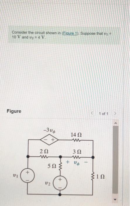 Solved Consider The Circuit Shown In 1. Suppose That V1= 10 | Chegg.com