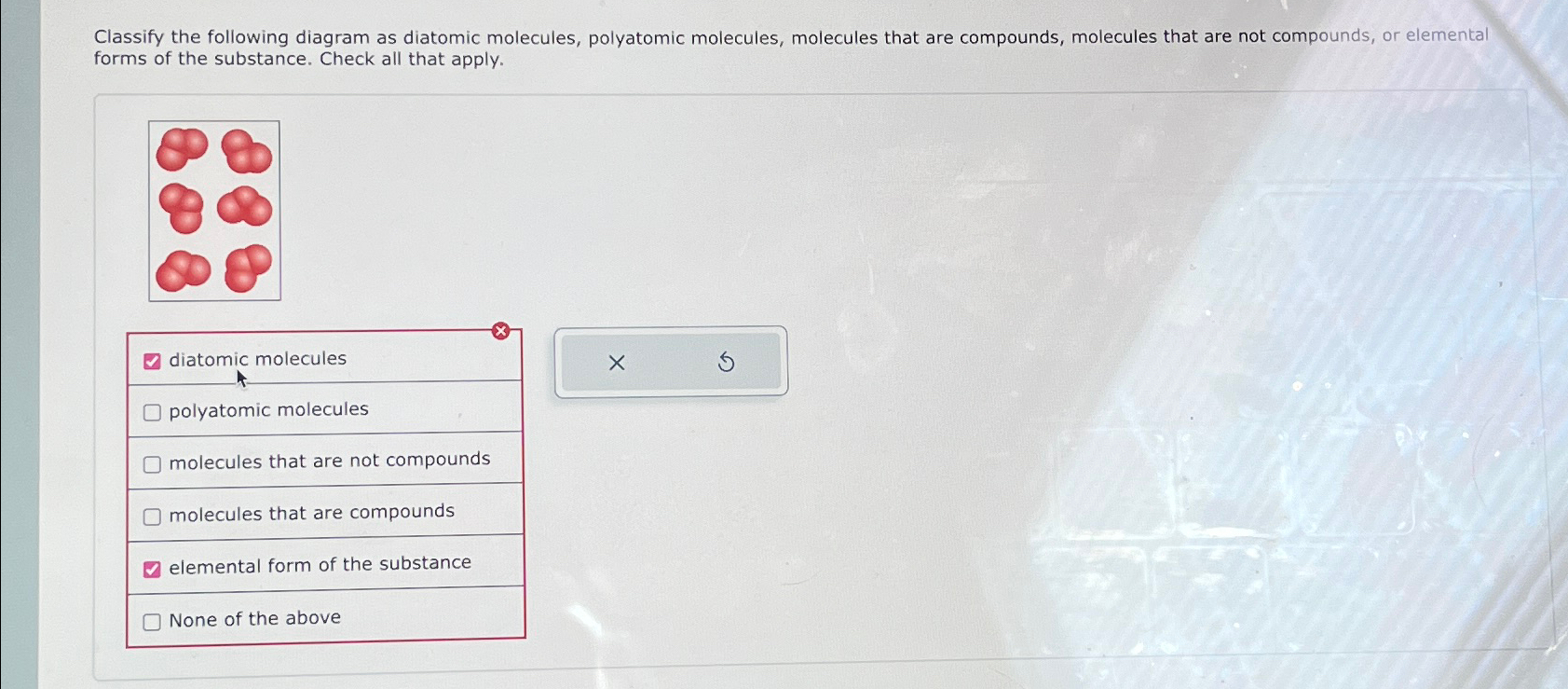 Solved Classify the following diagram as diatomic molecules, | Chegg.com