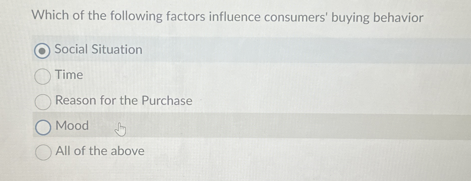 Solved Which of the following factors influence consumers' | Chegg.com