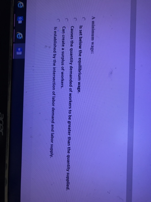 solved-a-minimum-wage-is-set-below-the-equilibrium-wage-chegg