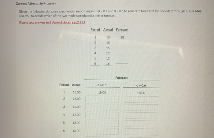 Solved Current Attempt in Progress Given the following data, | Chegg.com