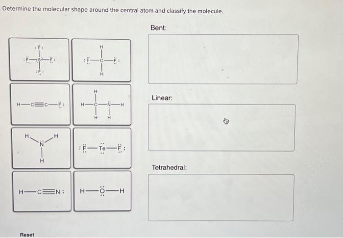 Solved Determine The Molecular Shape Around The Central Atom Chegg Com