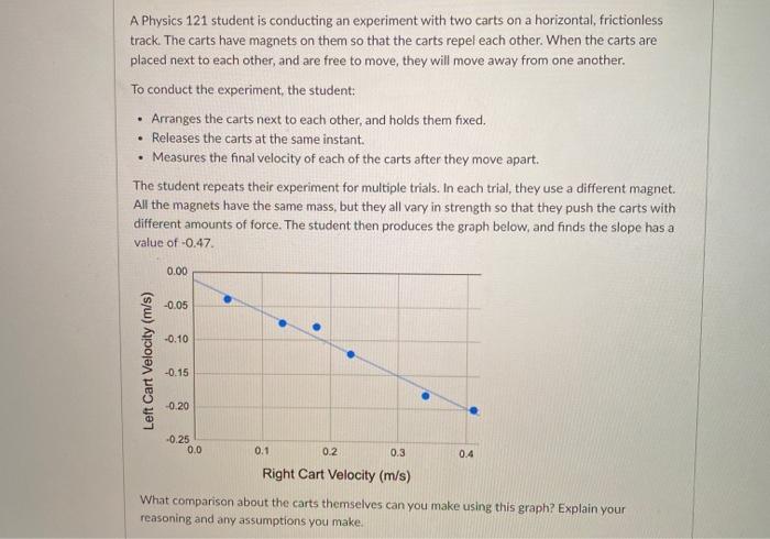 in a physics experiment two carts