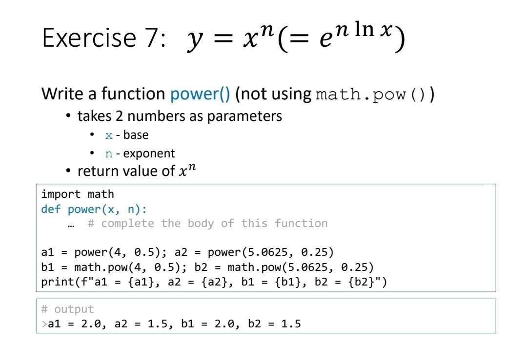 Solved Exercise 4: Multiple parameters Write a function | Chegg.com