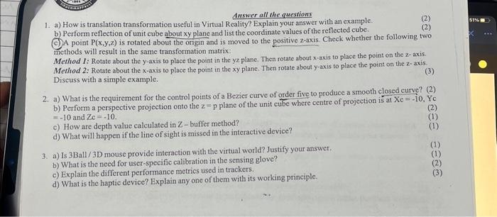 Solved Answer all the questions 1. a) How is translation | Chegg.com