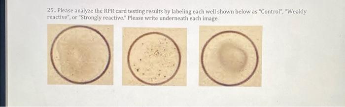 Solved 25. Please analyze the RPR card testing results by | Chegg.com