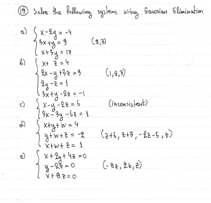 Solved А х- ме - а) 1② Solve the following systems using | Chegg.com