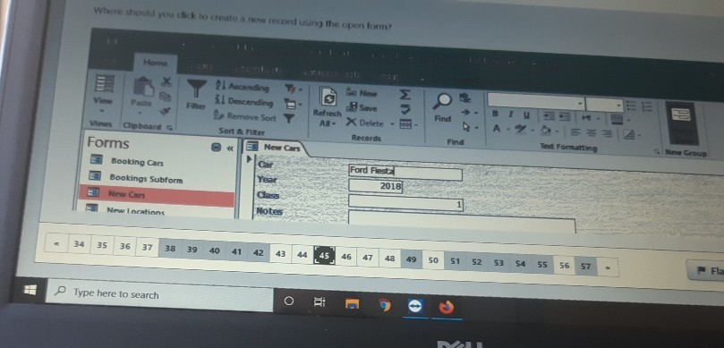 Solved Where should you click to create a new record using | Chegg.com
