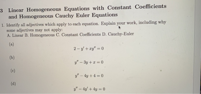 Solved 5. Give an example of a first order linear equation | Chegg.com